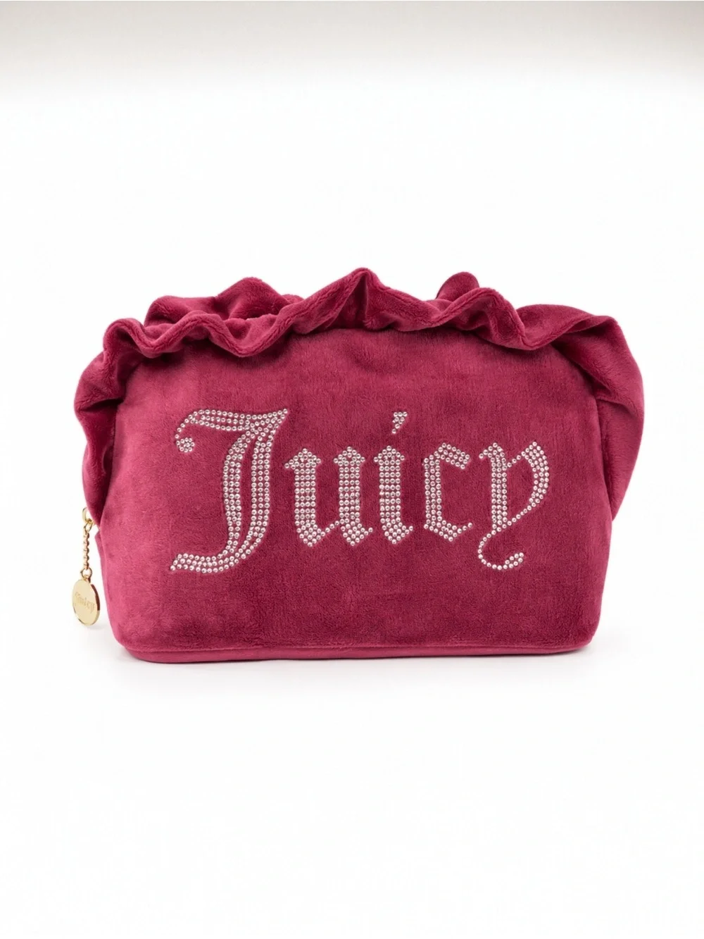 Juicy Couture Plum Cosmetic Bag With Rhinestone Logo